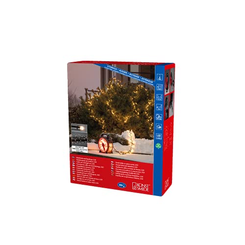 Konstsmide Micro Led Compactlights 3848-100 - Catena Luminosa Con Avvolgicavo, 800 Diodi Bianchi Caldi, Trasformatore Esterno Da 30 V, 6 W, Cavo Nero