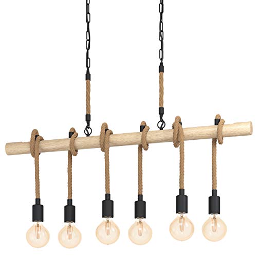 Eglo Youngstown Lampadario A Sospensione, Nero/Marrone