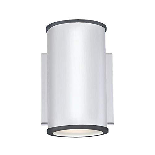 Westinghouse Lighting 6580740 – Apparecchiatura Da Parete Da Esterno Led Dimmerabile Marius A Una Luce, Finitura In Nichel Lucente Con Vetro Smeriglia