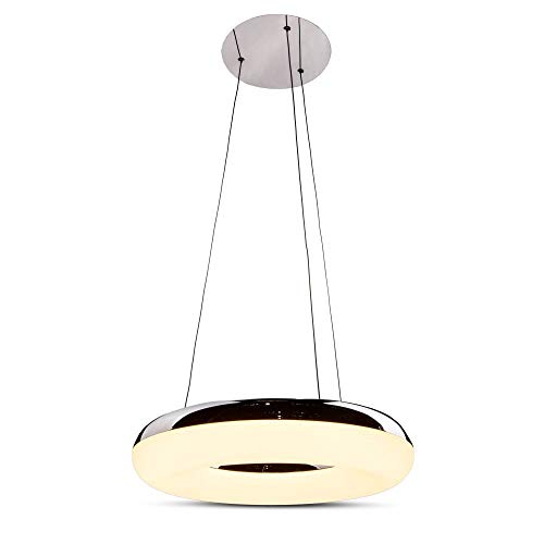 V-Tac Vt-40-1 Lampadario Led Ad Anello 40W Sospensione In Metallo Cromato - Sku 3874