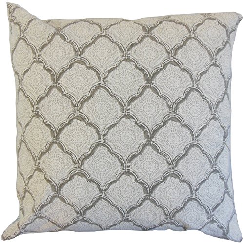 The Pillow Collection Padma Geometric Cuscino, Grigio