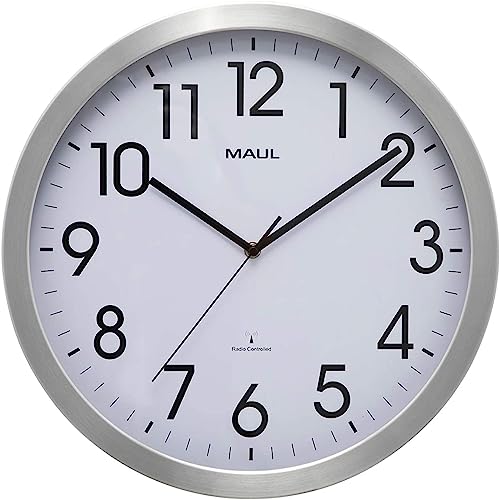 Maul Orologio Da Parete Radiocontrollato Maulmove Ø 40 Cm | Elegante Orologio Da Parete In Vetro Minerale | Regolazione Automatica Del Tempo | Lavoraz