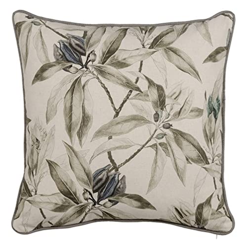 Bigbuy Home Cuscino Foglie Lino 60 X 60 Cm 100% Cotone, Multicolore, 60 X 60 Cm