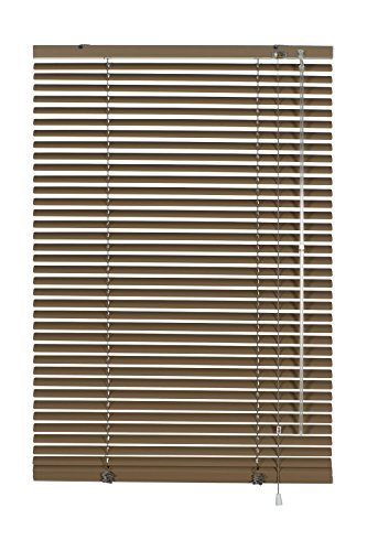 Gardinia Veneziana In Alluminio, Visibilità, Protezione Dalla Luce E Ai Raggi Solari, Fissaggio Al Muro E Al Plafone, Kit Di Montaggio Incluso, Mocca,
