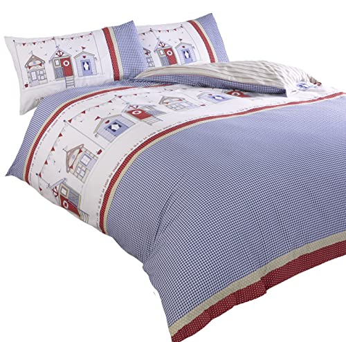 Rapport Home Set Copripiumino Matrimoniale Estivo Mare Capanne Spiaggia Blu