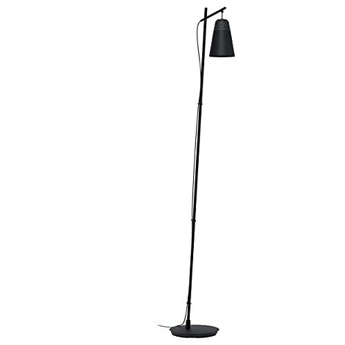 Eglo Lampada Da Terra Canterras, Lampada Da Terra, Lampada Da Terra In Terrazzo In Bianco Grigio, Metallo In Nero, Lampada Da Soggiorno, Lampada Con I
