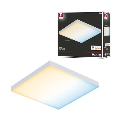 Paulmann 79824 Led Velora Angolare Incl. 1 Lampada Dimmerabile Da 8,5W Bianco Opaco Pannello Luminoso Luce Da Soffitto 2700K 8.5 W, Zigbee Tunable Whi