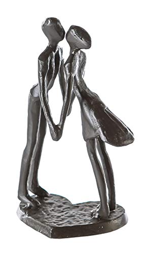 Casablanca - Scultura Di Design Heartbeat In Ferro Brunito H 15 Cm