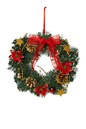 Heitmann Deco - Weihnachts-Kranz - Türkranz - Wandkranz - Dekorierter Kranz Aus Tannenzweigen - Grün, Rot, Gold