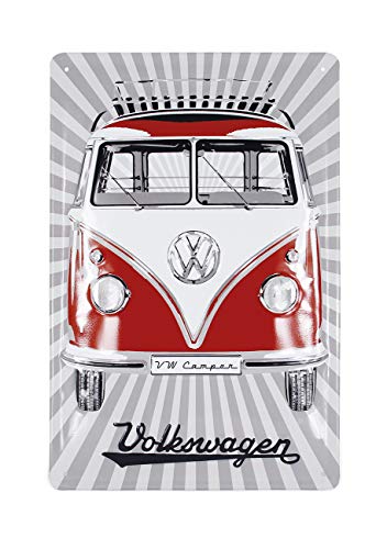 Brisa Vw Collection Volkswagen Cartello In Lamiera Retrò Volkswagen Per Decorazione Vintage, Idea Regalo In Metallo Con Design Campervan T1 Bus (Front