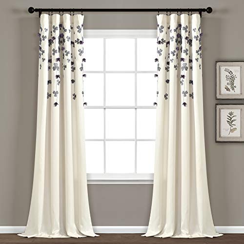 Lush Decor Flower Drop Valance, Purple, Curtain