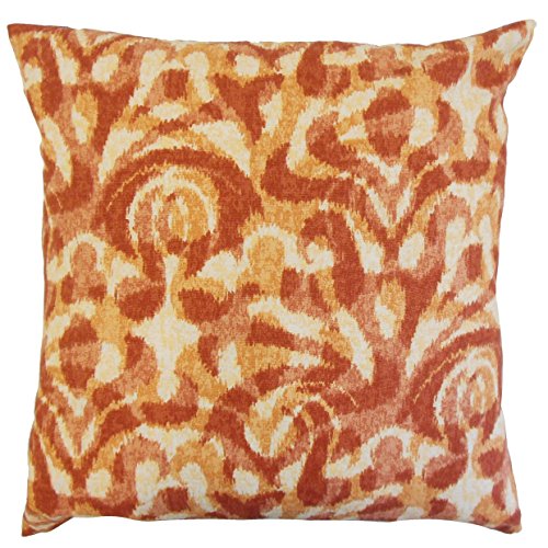 The Pillow Collection Coretta Ikat Cuscino, Arancione