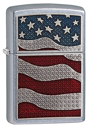Zippo 60003611 - Accendino A Benzina Stars And Stripes, In Ottone Trasparente, 6 X 6 X 8 Cm