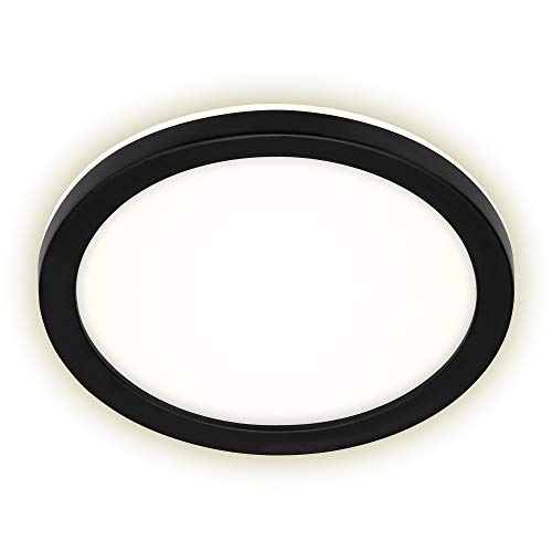 Briloner Leuchten - Luce Per Esterni A Led, Lampada Da Parete Da Esterno Con Retroilluminazione, 8 Watt, 1.200 Lumen, 4.000 Kelvin, Bianca/Nera, Roton