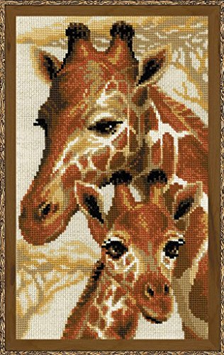 Riolis Giraffen Kit Punto Croce, Cotone, Multicolore, 22 X 38 X 0.1 Cm