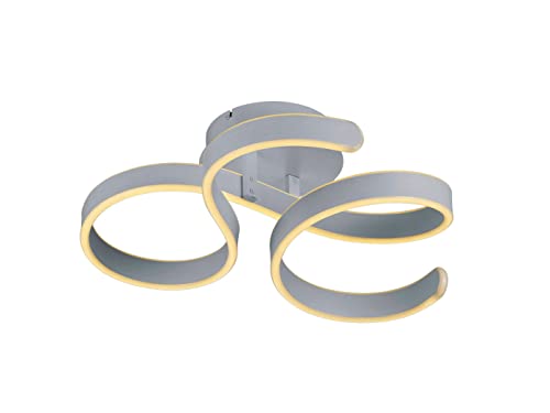 Trio Leuchten Francis 671310131 - Plafoniera A Led In Metallo Bianco Opaco, Con Led Da 40 Watt, Interruttore Dimmer