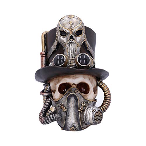 Nemesis Now Steampunk Breathe Easy Venetian Mask Skull Ornamento, Argento, 19,5 Cm