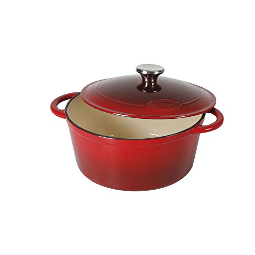 Sitram 710843 - Casseruola In Ghisa, Colore Rosso E Panna, Diametro 24 Cm