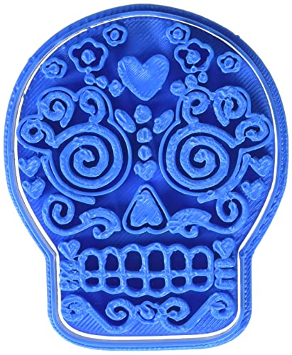 Cuticuter - Taglierina Per Biscotti Di Halloween Con Teschio, Blu, 8 X 7 X 1,5 Cm