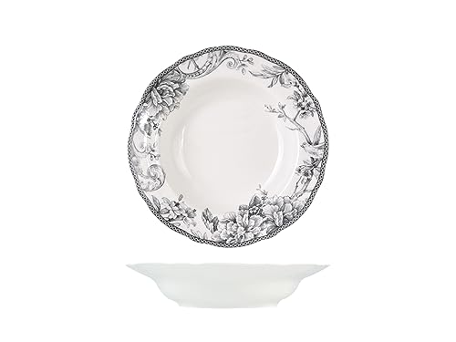 H&H Set 6 Piatti Fondi Mayfair In Porcellana Cm 22,5