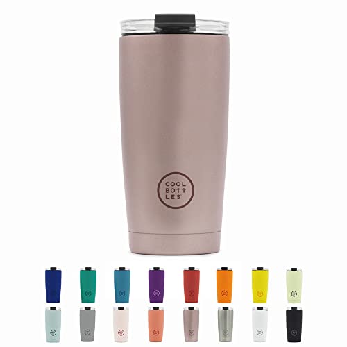 Cool Bottles - Tumbler - Bicchiere Termico In Acciaio Inossidabile - 550 Ml - Metallic Rose - Tazza Da Caffè - Coperchio Ermetico - Bevande Fredde 10