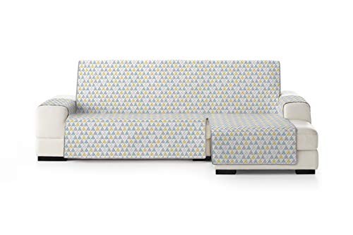 Eysa Nordic Salva, Microfiber, C/5 Giallo-Grigio, Penisola 240 Cm. Adatto Per Divani Da 250 A 300 Cm