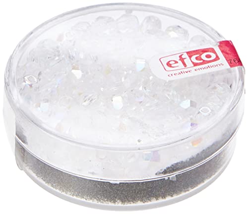Efco, Perline Rotonde In Vetro Sfaccettato Iridescente, Blu, 4 Mm, 100 Pezzi