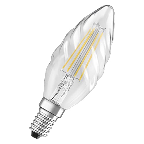 Osram Lamps Lampada Led, Candela Ritorta, E14, 3.4 Watt, Trasparente, Bianco Freddo, 4000 Kelvin