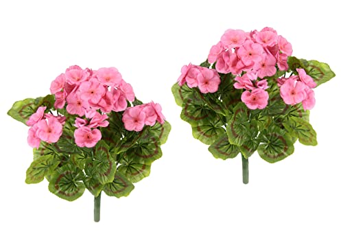 Flair Flower 021063Rs - Bouquet Di Geranio Artificiale, In Pelargonia, Fiori Di Seta, Fiori Artificiali, Decorazione Da Tavolo, 32 X 20 X 16 Cm, Color
