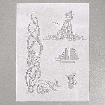 Efco – Stencil Marittima/4 Designs Din, Plastica, Trasparente, A 5