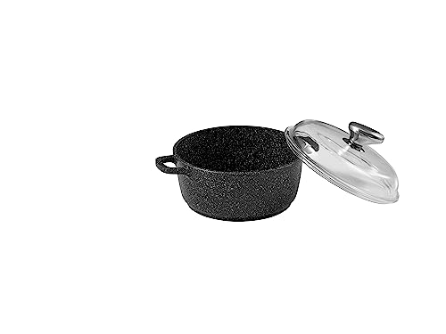 Pradel Excellence 52398M Pentola Tipo Pietra Con Manici In Silicone/Ghisa Alluminio Nera 20 X 18 Cm