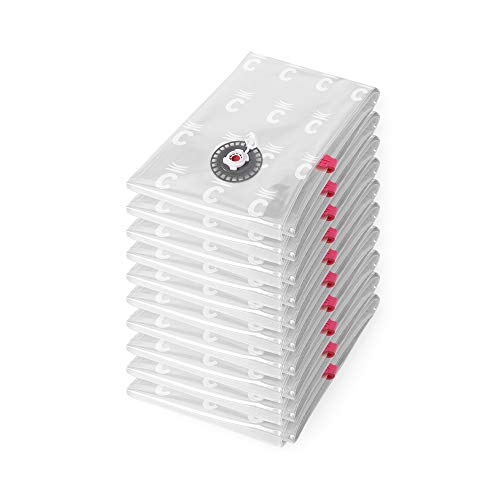 Compactor - Set 10 Sacchi Sottovuoto Aspispace, Soluzione Salvaspazio Per Vestiti E Piumoni Nell’Armadio O In Viaggio, Compressione Con Pompa O Aspira