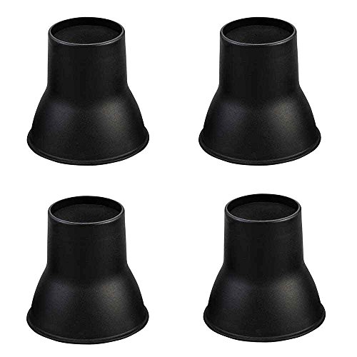 Langham Elephant Feet Furniture Raisers Set, Altezza 14 Cm, Nero