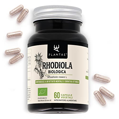 Rhodiola Rosea Bio * Plantae * 60 Capsule Vegetali * Antifatica + Concentrazione + Rendimento * Elevata Concentrazione Di Composti Attivi *