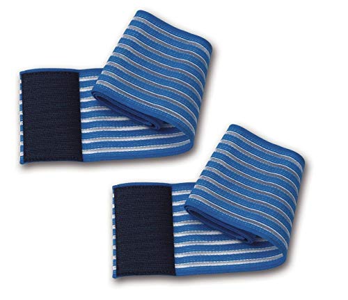 2 Fasce Elastiche Fiab Elastic Bands Bloccaggio A Strappo Lunghezza 40 Cm Per Elettrodi Pezze Elettrostimolazione Ionoforesi Tens