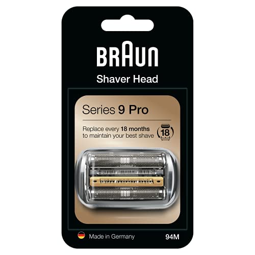 Braun Series 9 Rasoio Elettrico Barba Testina Di Ricambio, Parte Di Ricambio Compatibile Con Il Rasoio Da Uomo Series 9 Pro, 94M, Argento