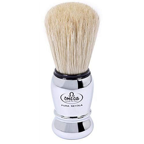Omega Shaving Brush #10029 - Chrome Plastic