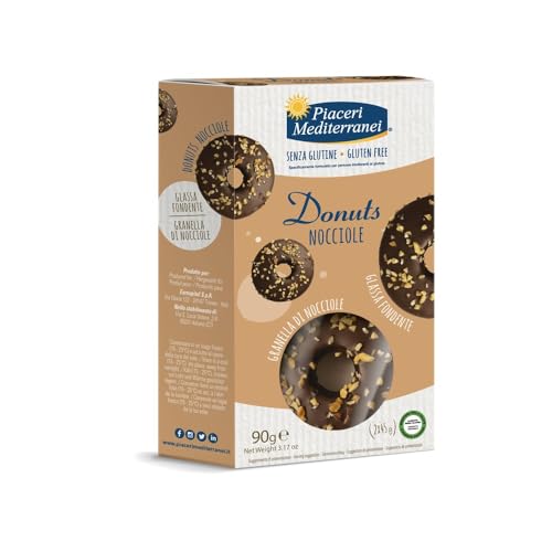 Piaceri Mediterranei Donuts Nocciole Ciambelle Con Glassa Fondente, 90G