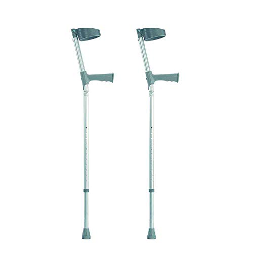 Nrs Healthcare Stampelle Ad Altezza Regolabile, Con Impugnatura In Plastica, 2 Pezzi