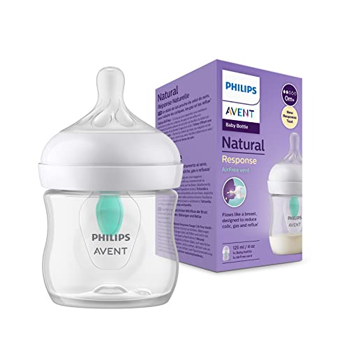 Philips Avent Biberon Natural Response - Biberon Da 125 Ml Con Valvola Airfree, Senza Bpa, Per Neonati (Modello Scy670/01)