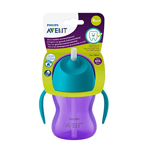 Philips Avent Tazza Sippy Per Bambini E Neonati, Senza Bpa, 200 Ml, Viola E Blu (Modello Scf796/02)