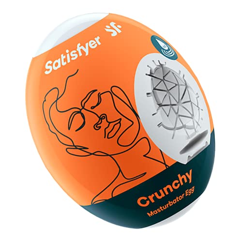 Satisfyer Masturbator Egg, Struttura Riffle, Tpe Idroattivo, Nessun Lubrificante Richiesto, Monouso, Stil:Crunchy