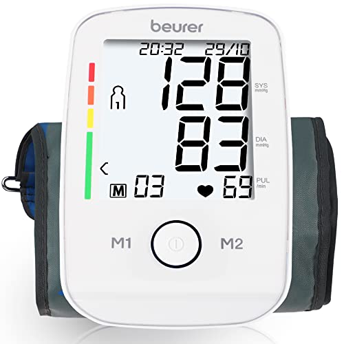 Beurer Bm 45 Misuratore Di Pressione Da Braccio Con Funzione Di Memoria, Rilevazione Aritmie E Display Xl Retroilluminato