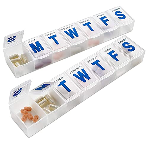 Organizer Settimanale Per Pillole Medca, Pianificatore Pillole 7 Giorni Extra Large, 2 Confezioni