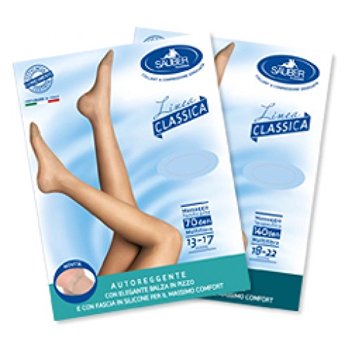 Sauber Pharma Linea Classica Autoreggenti Collant 140 Den Maglia Liscia Colore Camel Taglia 4