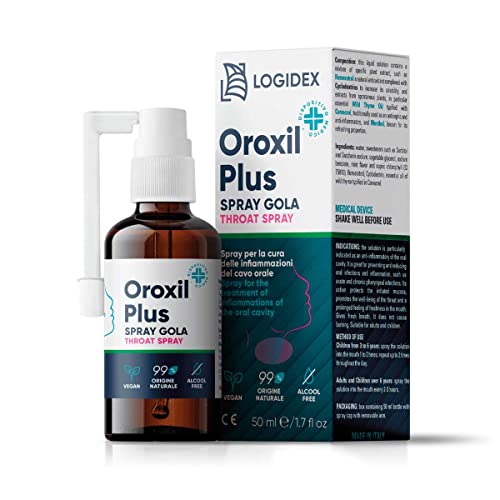 Logidex Oroxil Plus Spray Gola Antinfiammatorio Forte Per Mal Di Gola 50 Ml Spray Mal Di Gola Forte Naturale Olio Di Timo Selvatico Resveratrolo Menta