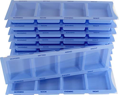 10-Pc Dispenser-Medicine Medi-Inn Portapillole Portapillole Mit 4 Scomparti - Blu, Xl-Spezial
