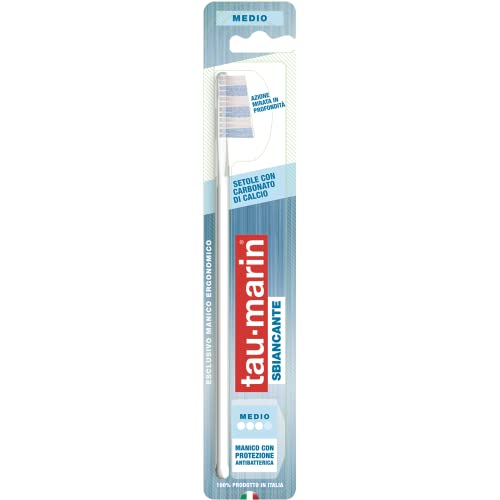 Tau-Marin Spazzolino Professional White, Azione Sbiancante, Azione Antiplacca, Protezione Antibatterica, 100% Made In Italy