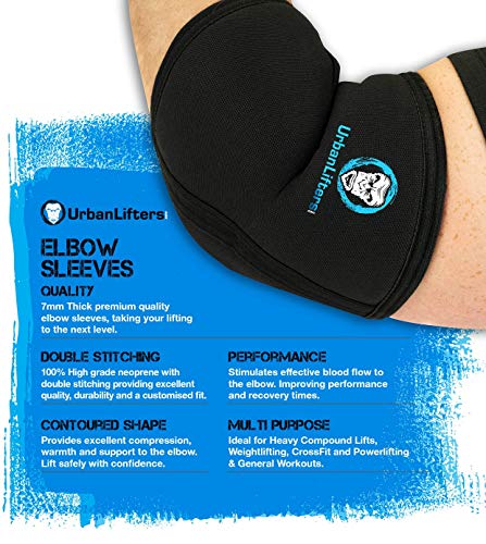 Urban Lifters Gomitiera Supporto Gomito (Paio) Eccellente Supporto, Calore E Compressione. Previene Lesioni E Migliora Prestazioni Per Sollevamento Pe