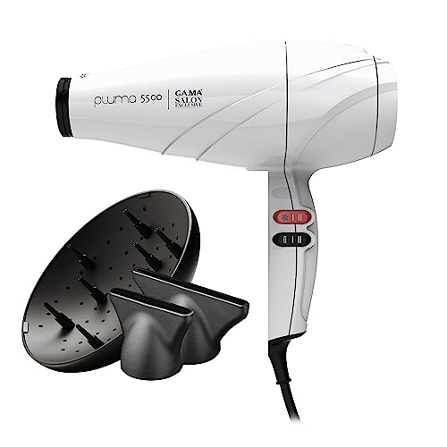 Gama Pluma 5500 Oxy-Active, Phon Professionale A Lunga Durata, Ossigeno Attivo, 2400W (Bianco)